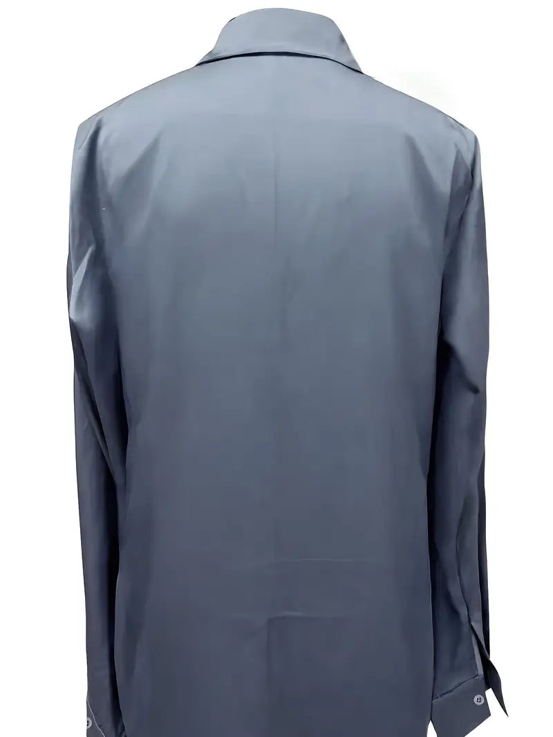 Lenora | V-Neck Blouse with Satin Finish and Elegant Design