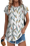 Rowan | Casual Top with Leaf Print and Crew Neck