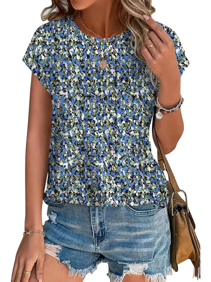 Rowan | Casual Top with Leaf Print and Crew Neck
