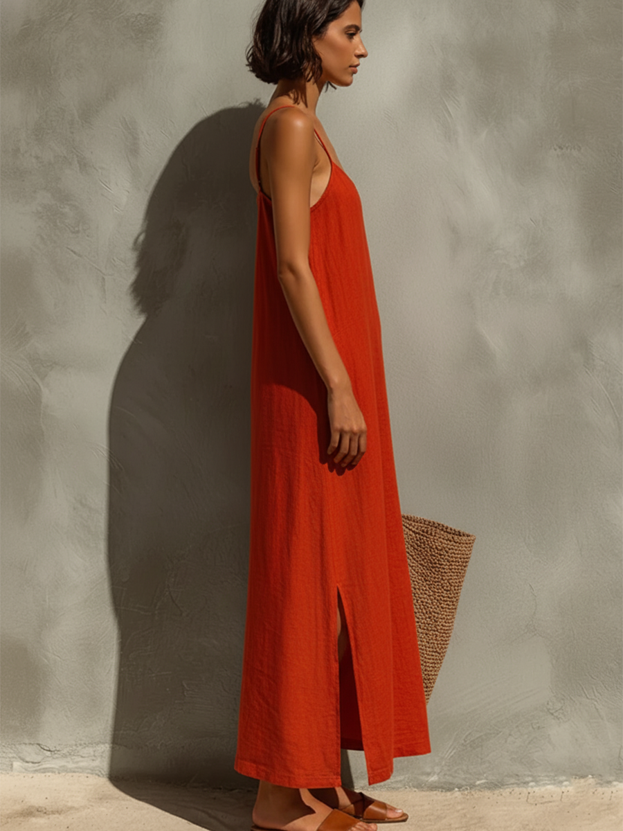 Rebecca | Spaghetti Strap Square Neck Boho Resort Dress