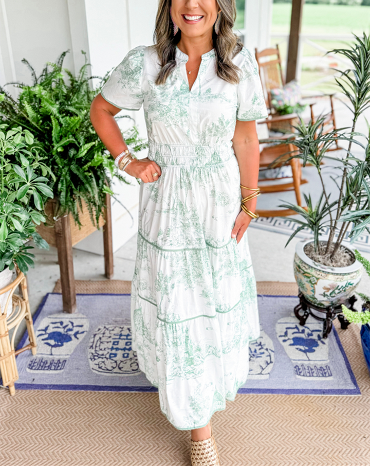 Felicity | Classic Toile Maxi Dress