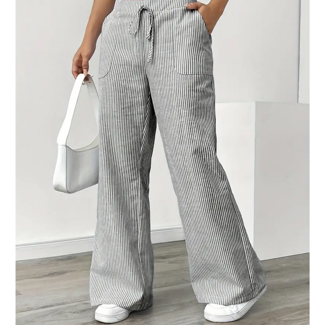 Victoria | Striped Trousers with Pockets and Relaxed Fit