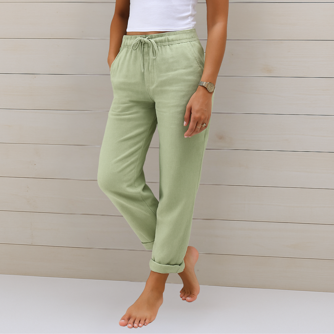 Veda | Breathable Trousers with Elastic Waist and Relaxed Fit