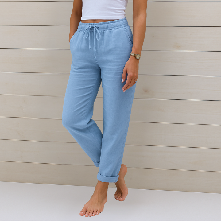 Veda | Breathable Trousers with Elastic Waist and Relaxed Fit