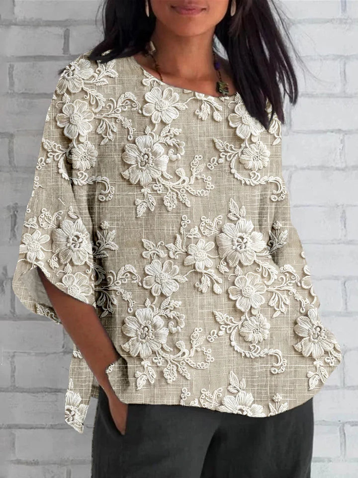 Maeve | Vintage Floral Blouse with Relaxed Fit and Lightweight Fabric