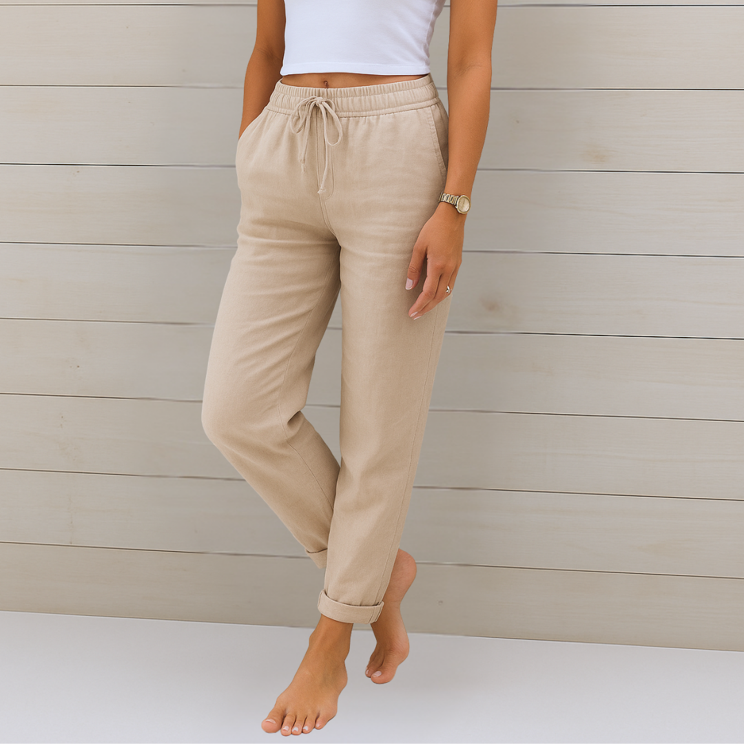 Veda | Breathable Trousers with Elastic Waist and Relaxed Fit
