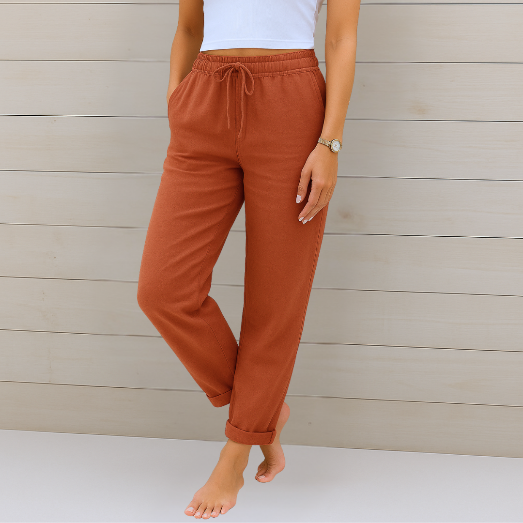 Veda | Breathable Trousers with Elastic Waist and Relaxed Fit