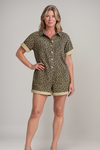 Verbena | Women's Safari Playsuit with Short Sleeves and Adjustable Waist