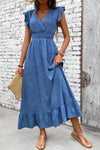 Bellina | Women's Maxi Dress with V-Neck and Smocked Waist