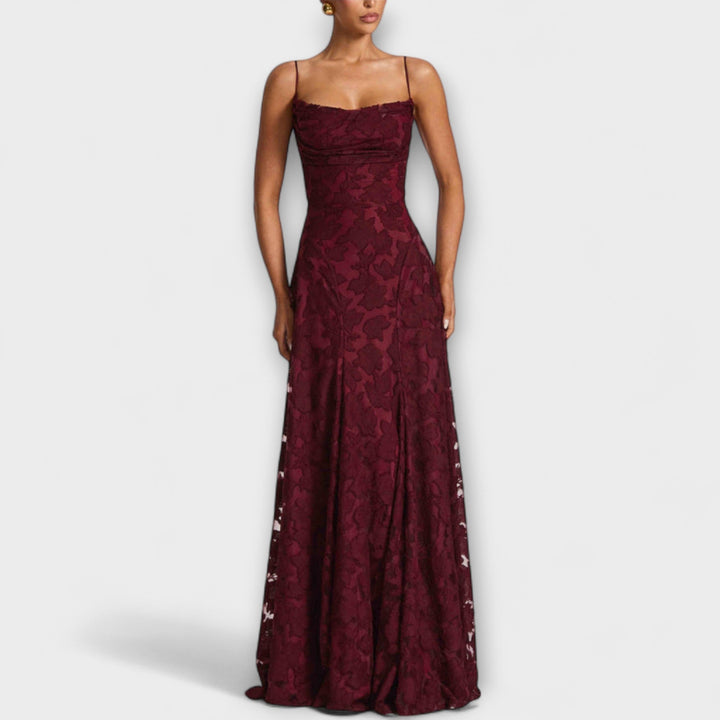 Arabella | Elegant Floral Lace Maxi Dress for Special Events