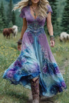 Ivory | Women's Floral Maxi Dress with Gradient Design and Flowing Silhouette