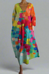 Cheryl™ | Colorful Dress with V-neck