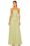 Evangeline | Women's Strapless Pleated Maxi Dress Formal Evening Gown