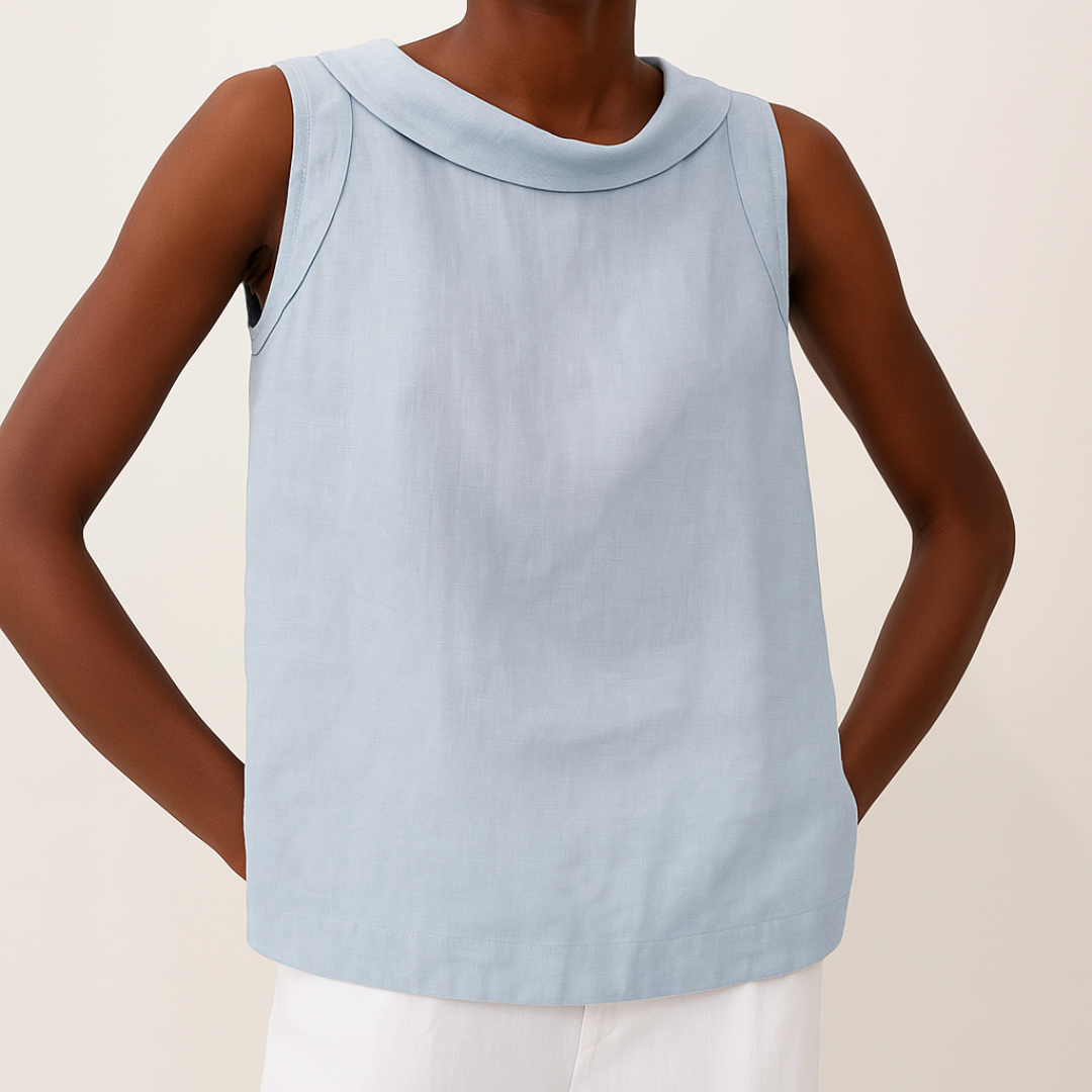 Emberlyn | Roll-Collar Top – unique and memorable