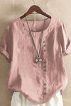 Delaney | Casual Short Sleeve Top with Button Front
