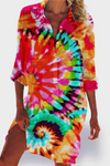Kathleen | Women's Flowy Draped Dress with Vibrant Design and Lightweight Fabric
