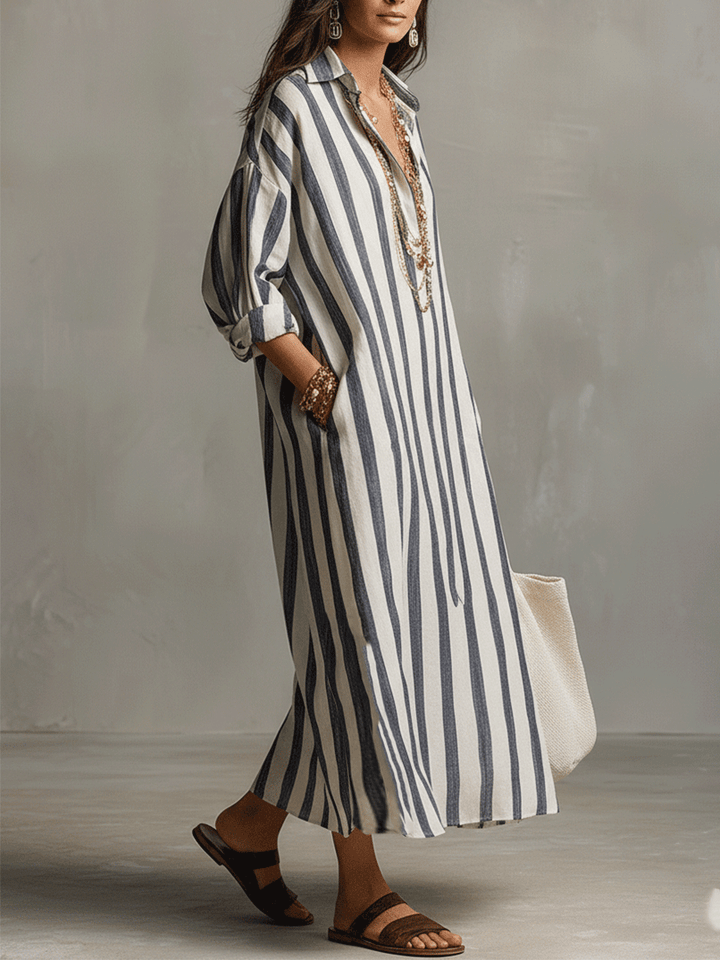 Brielle | Bohemian Maxi Dress with Casual Striped Design