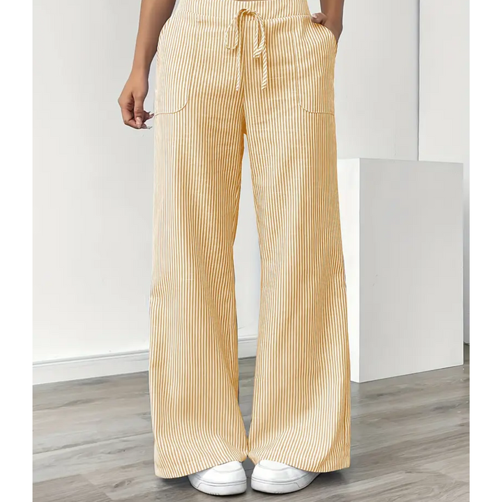 Victoria | Striped Trousers with Pockets and Relaxed Fit