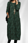 Lenora | Women's Winter Dress with Crewneck and Long Sleeves