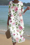 Maris | Women's Floral Dress with Short Sleeves and A-Line Silhouette