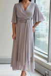 Marcelina | Women's V-neck Maxi Dress with Flowing Design and Adjustable Straps
