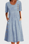 Kay | Striped Midi Dress With Buttons