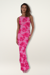 Lily | Elegant Maxi Dress with Pink Floral Design