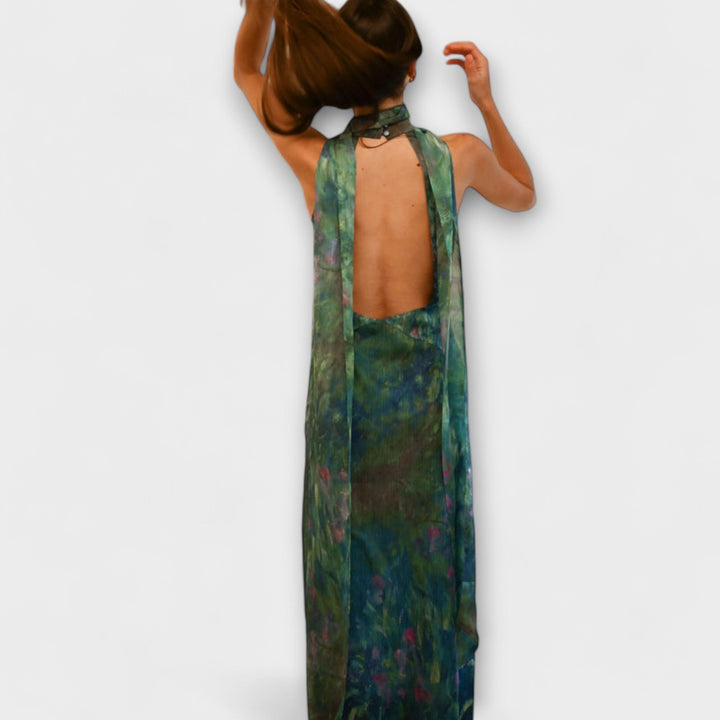 Iris| Elegant Floral Maxi Dress for Summer Occasions