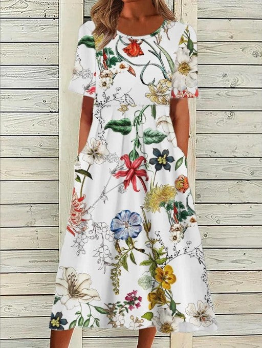 Jean | Floral Printed Midi Dress