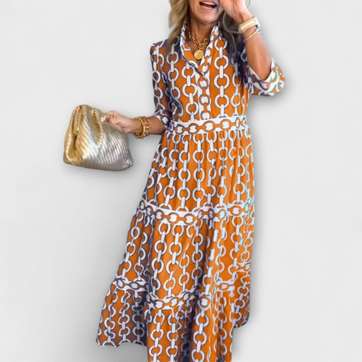Wendy | Midi Dress with Chain Pattern