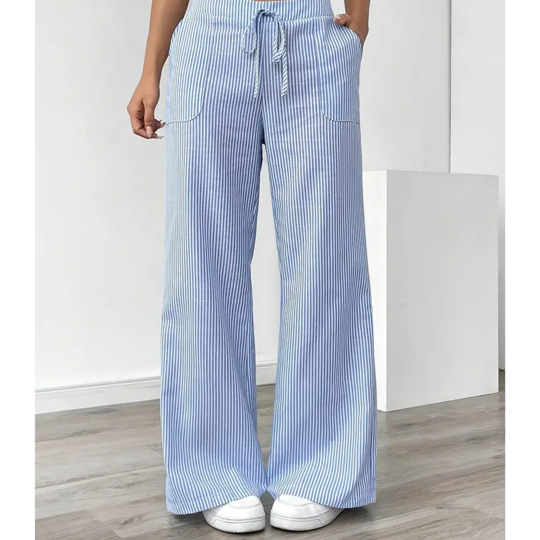 Victoria | Striped Trousers with Pockets and Relaxed Fit