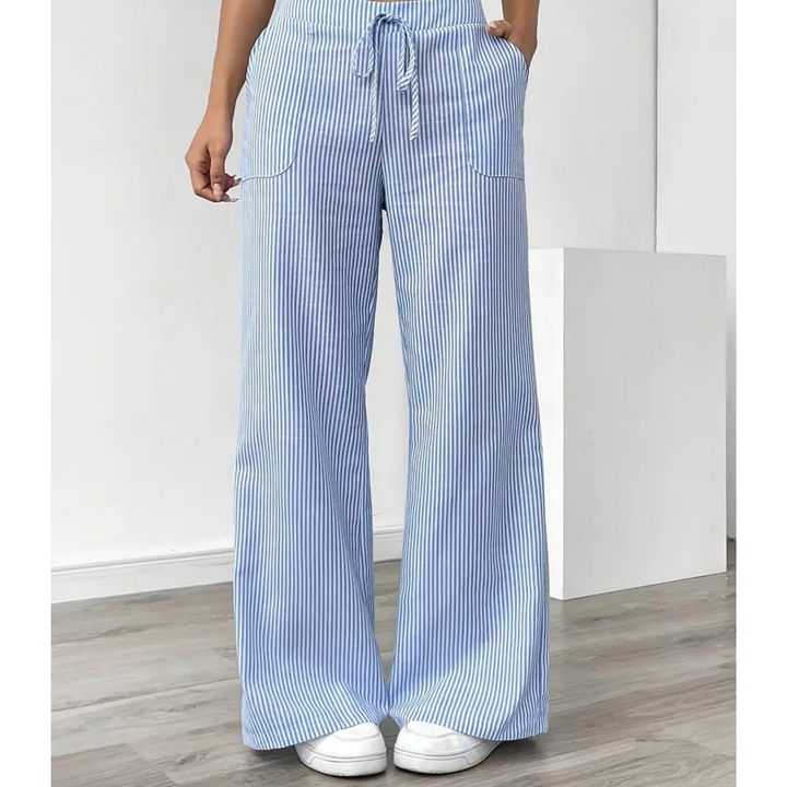 Victoria | Striped Trousers with Pockets and Relaxed Fit
