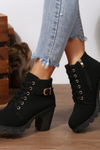 Demi | Chic Lace-Up Chunky Ankle Boots
