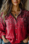Camellia | Vintage Blouse with Bohemian Pattern