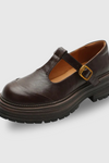 Blythe | Women's T-Bar Mary Jane Shoes Round Toe Brogue Low Heel