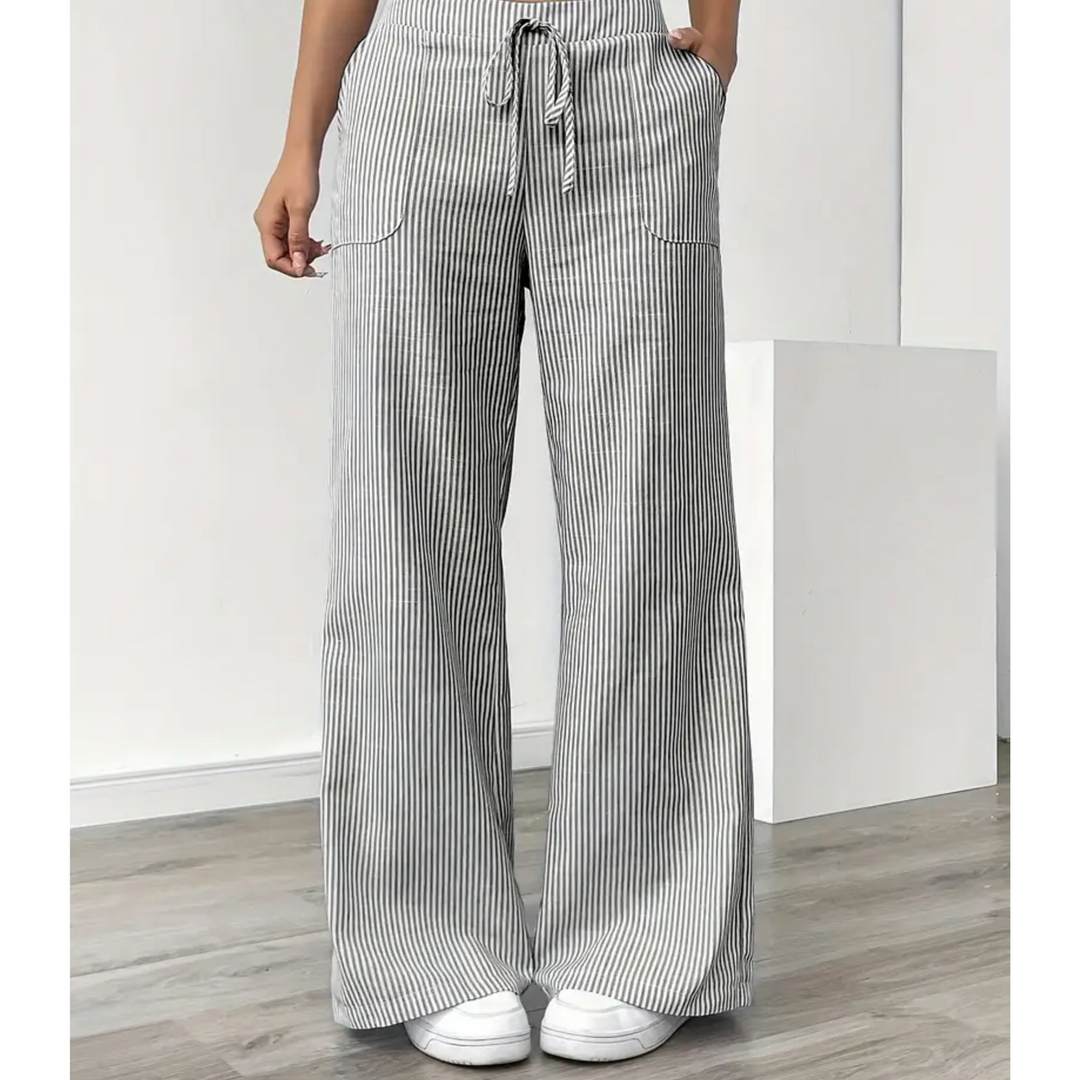 Victoria | Striped Trousers with Pockets and Relaxed Fit
