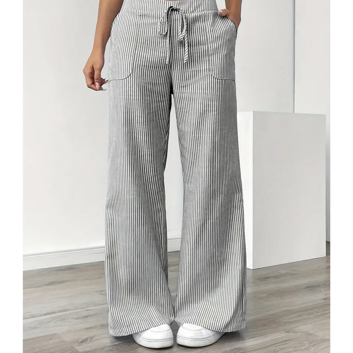 Victoria | Striped Trousers with Pockets and Relaxed Fit