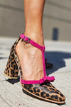 Leontina | Green Leopard Print Sandals with Colorful Accent