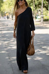 Sloane | Women's One Shoulder Maxi Dress Long Sleeve Side Split