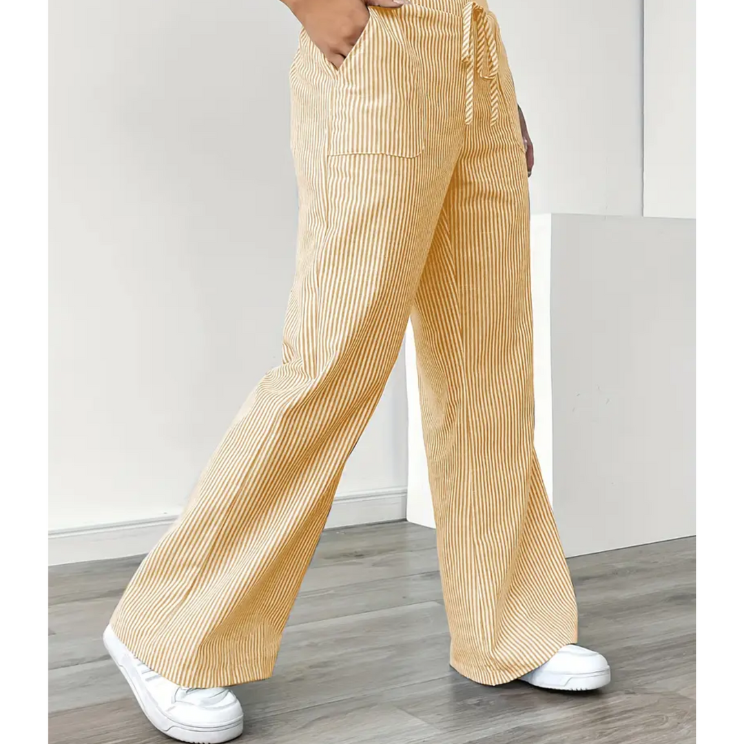 Victoria | Striped Trousers with Pockets and Relaxed Fit