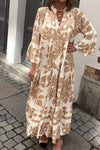 Harmony | Women's Boho Flowy Printed Draped Maxi Dress Casual