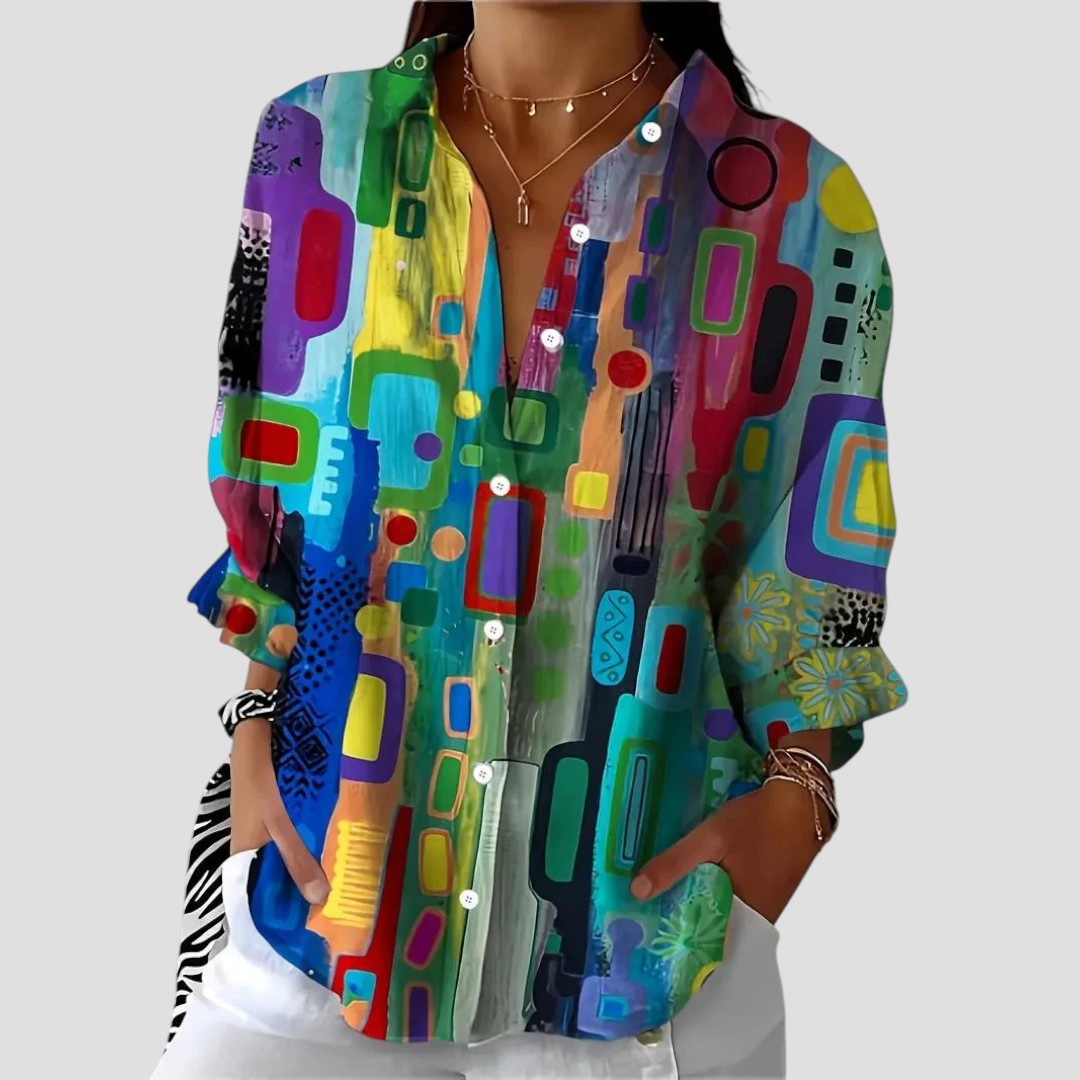 Vivica | Blouse with Geometric Pattern