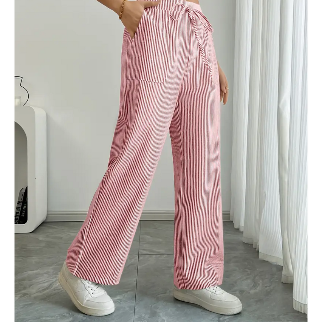 Victoria | Striped Trousers with Pockets and Relaxed Fit