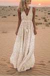 Noelle | Women's Boho Maxi Dress with Polka Dot Pattern and Flowy Design