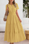 Women's Bohemian Summer Dress with Flowing Skirt and Adjustable Straps