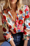 Reese | Button-Down Long Sleeve Blouse with Floral Print