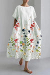 Maia | Women's Long Floral Dress with Lightweight Fabric and Relaxed Fit
