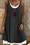 Fiorabelle | Women's Layered Mini Dress with Sleeveless Design and Scoop Neck