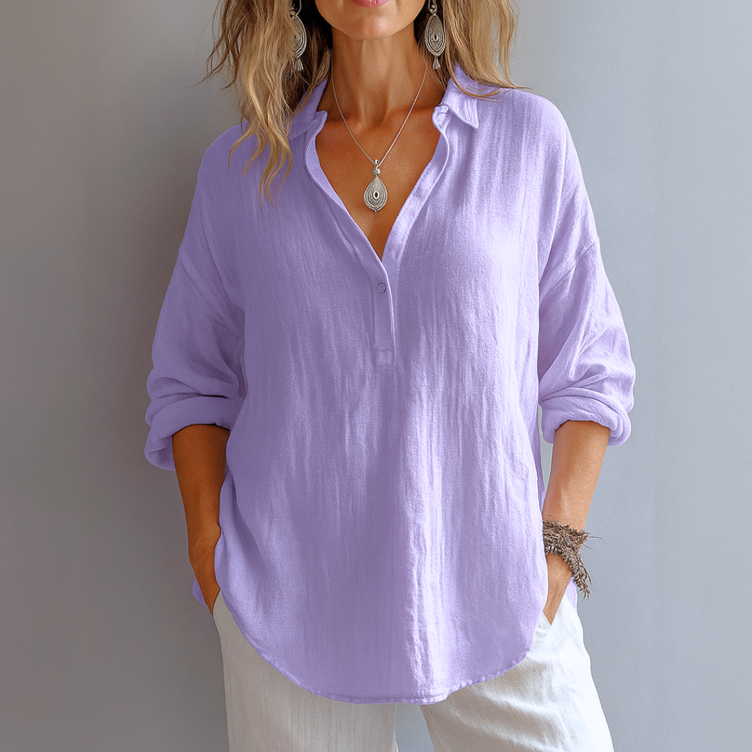 Liora | Blouse with Short Sleeves and Lightweight Fabric