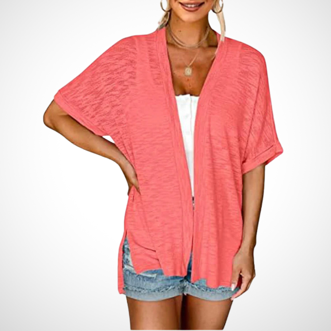 Wren | Flowing Short Sleeve Cardigan with Open Front
